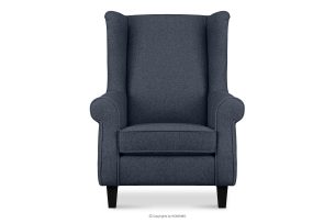 MILES, https://konsimo.de/kollektion/miles/ Vintage Ohrensessel auf Holzbeinen marineblau/schwarz marineblau/schwarz - Foto