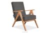 Vintage-Sessel aus Cordstoff dunkelgrau/heller Eiche