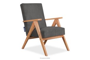 NASET, https://konsimo.de/kollektion/naset/ Vintage-Sessel aus Cordstoff dunkelgrau/heller Eiche Dunkelgrau/Eiche hell - Foto
