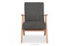 NASET Vintage-Sessel aus Cordstoff dunkelgrau/heller Eiche Dunkelgrau/Eiche hell - Foto 3