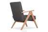 NASET Vintage-Sessel aus Cordstoff dunkelgrau/heller Eiche Dunkelgrau/Eiche hell - Foto 5