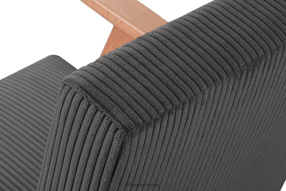 NASET Vintage-Sessel aus Cordstoff dunkelgrau/heller Eiche Dunkelgrau/Eiche hell - Foto 8