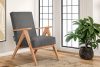 NASET Vintage-Sessel aus Cordstoff dunkelgrau/heller Eiche Dunkelgrau/Eiche hell - Foto 2