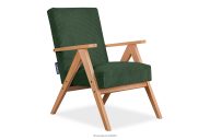 Sessel aus Cordstoff dunkelgrün/heller Eiche