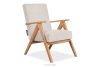 Vintage-Sessel aus Cordstoff creme/heller Eiche