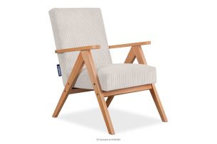 NASET, https://konsimo.de/kollektion/naset/ Vintage-Sessel aus Cordstoff creme/heller Eiche Creme/hell Eiche - Foto