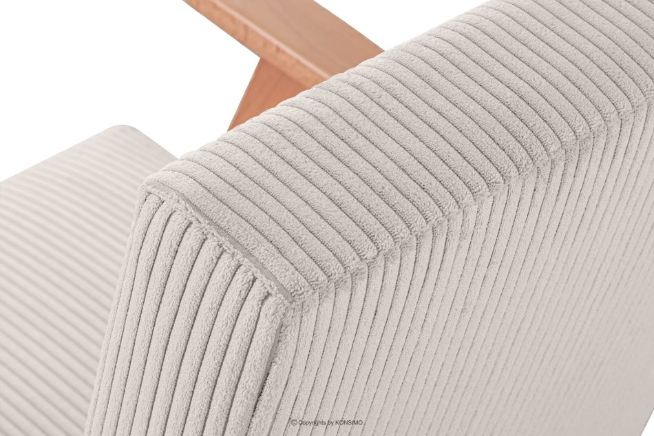 NASET Vintage-Sessel aus Cordstoff creme/heller Eiche Creme/hell Eiche - Foto 8