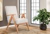 NASET Vintage-Sessel aus Cordstoff creme/heller Eiche Creme/hell Eiche - Foto 2