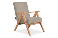 Sessel aus Cordstoff dunkelbeige/heller Eiche