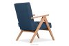 NASET Vintage-Sessel aus Cordstoff dunkelblau/heller Eiche dunkelblau/hell Eiche - Foto 5