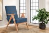 NASET Vintage-Sessel aus Cordstoff dunkelblau/heller Eiche dunkelblau/hell Eiche - Foto 2