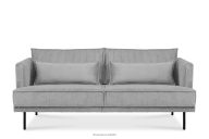 Dreisitzer-Sofa mit Kissen aus Kordstoff/Velours in hellgrau