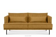 3-Sitzer-Sofa in Cord-Stoff mit Kissen Velours gelb