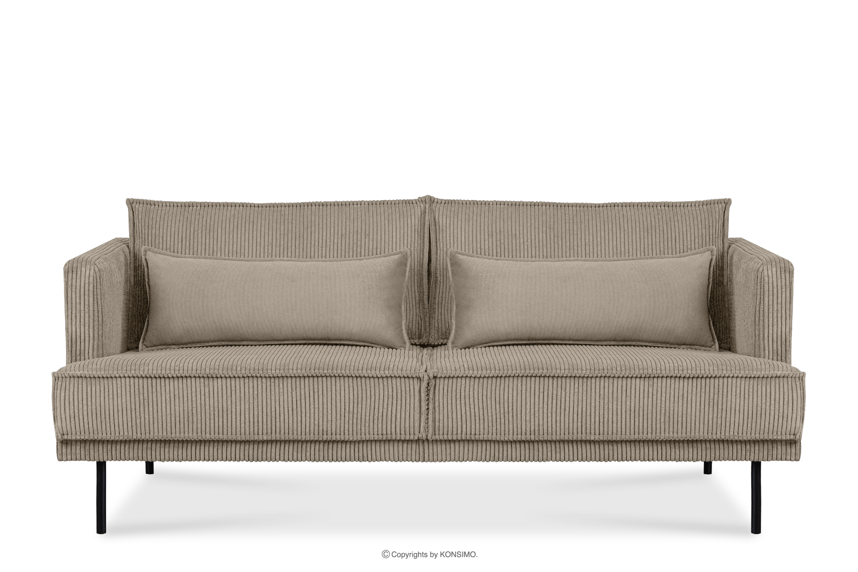3-Sitzer-Sofa aus Cord mit Kissen Velours beige