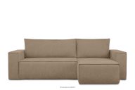 Gewebestoff Ecksofa mit Schlaffunktion hellbraun links/rechts