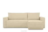 Ecksofa mit Schlaffunktion in Gewebestoff dunkelcreme links/rechts