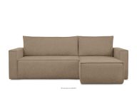 Ecksofa mit Schlaffunktion in Gewebestoff hellbraun links/rechts