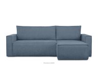 Ecksofa mit Schlaffunktion in Gewebestoff hellblau links/rechts