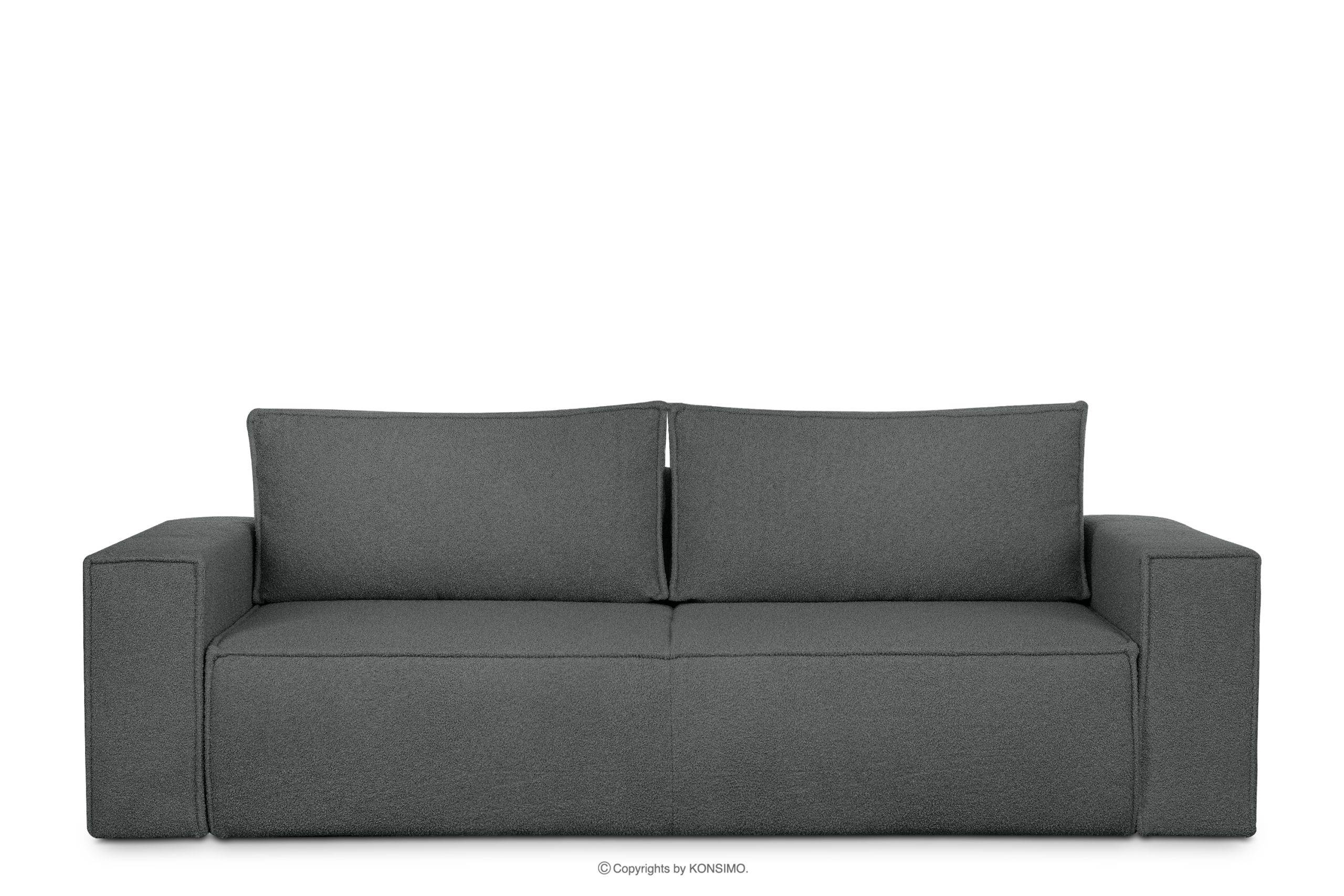 Sofa 3 boucle mit Schlaffunktion graphit