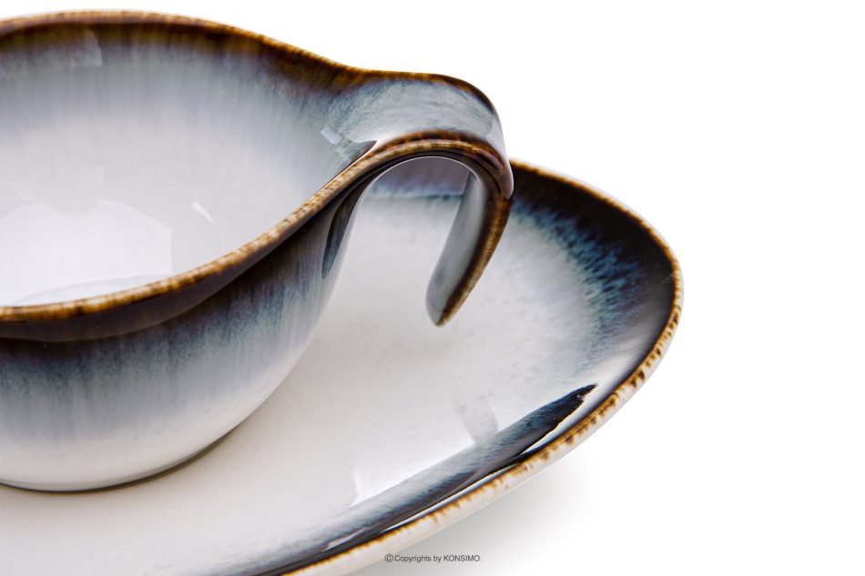 TIME DIM Tasse und Untertasse weiß/braun/blau - Foto 3