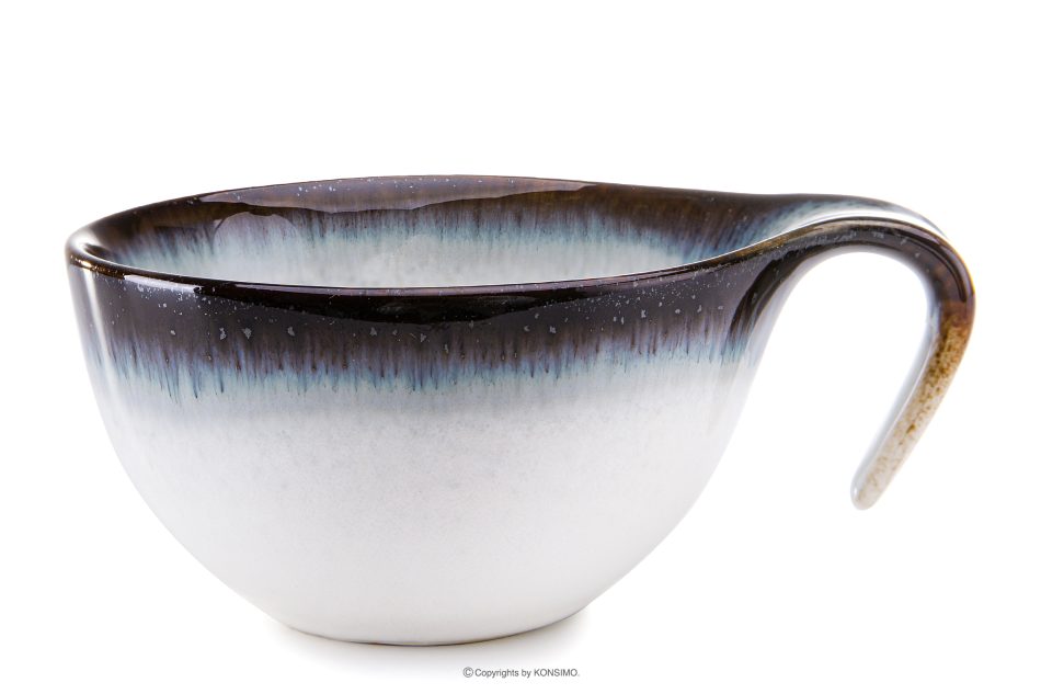 TIME DIM Tasse und Untertasse weiß/braun/blau - Foto 7