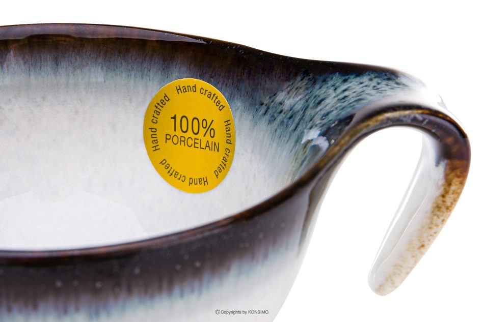 TIME DIM Tasse und Untertasse weiß/braun/blau - Foto 10