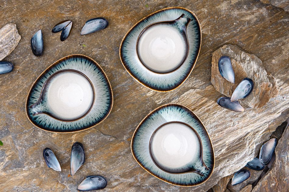 TIME DIM Tasse und Untertasse weiß/braun/blau - Foto 13