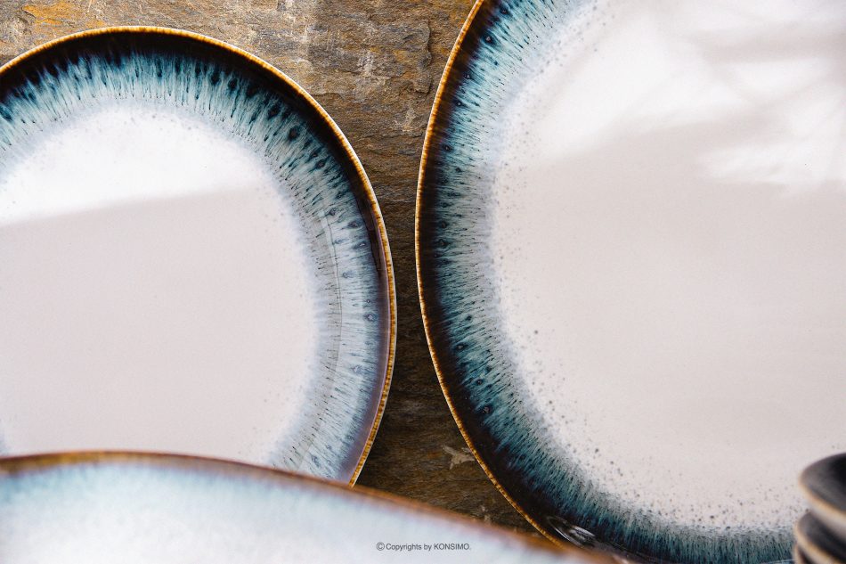 TIME DIM Frühstücksteller weiß/braun/blau - Foto 8