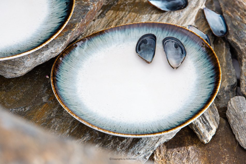 TIME DIM Frühstücksteller 6tlg. weiß/braun/blau - Foto 10