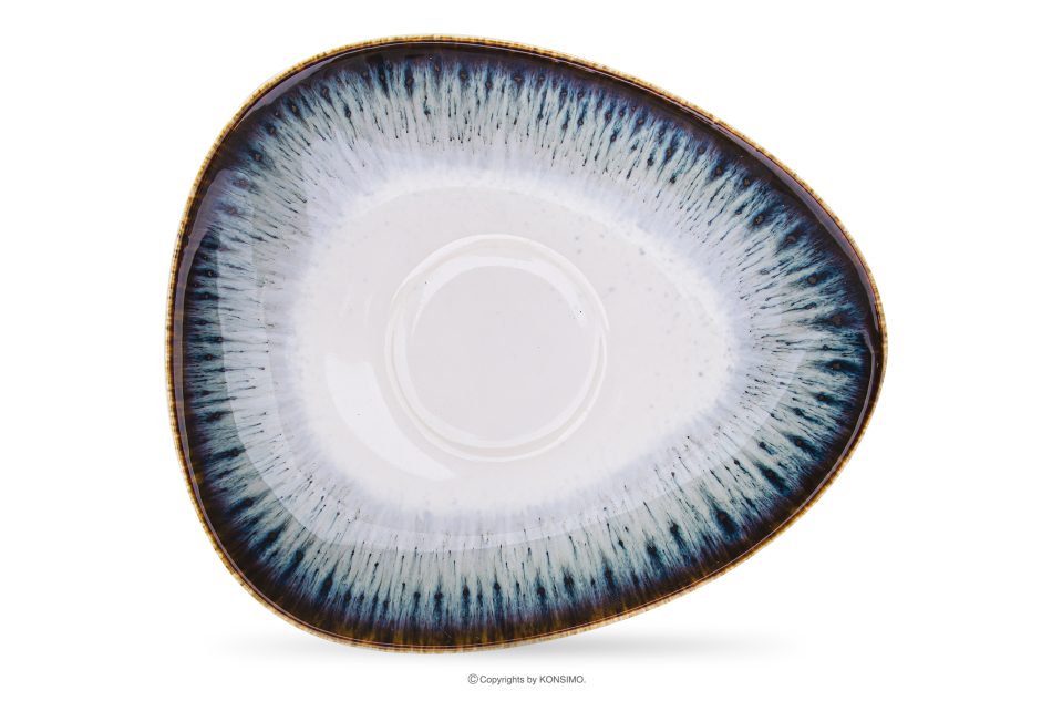 TIME DIM Tasse mit Untertasse 6tlg. weiß/braun/blau - Foto 6