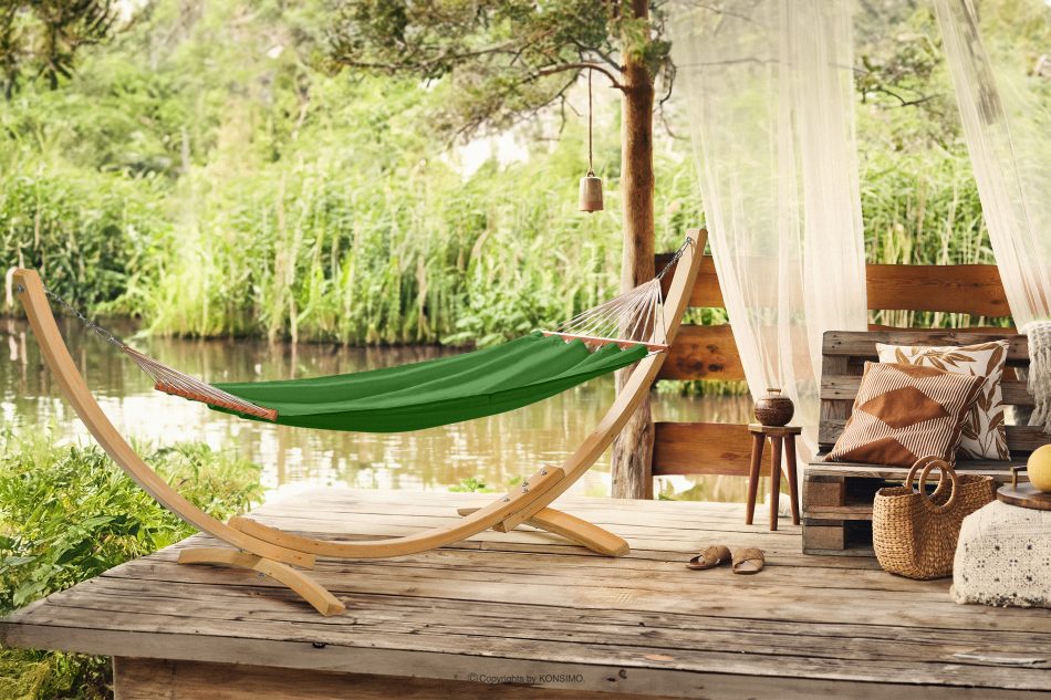 LENGER Holzhängematte für den Garten mit Gestell zielony - Foto 1