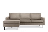 Loft-Stil Ecksofa links mit Ottomane hellgrau