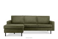 Loft Ecksofa links mit Ottomane grün