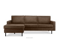 Loft Ecksofa links mit Ottomane dunkelbraun