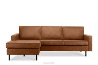 Loft Ecksofa links mit Ottomane rot