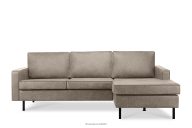 Loft Ecksofa rechts mit Ottomane hellgrau