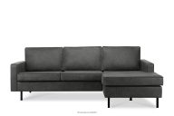Loft Ecksofa rechts mit Ottomane dunkelgrau