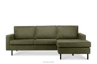 Loft Ecksofa rechts mit Ottomane grün