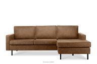 Loft Ecksofa rechts mit Ottomane braun