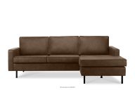 Loft Ecksofa rechts mit Ottomane dunkelbraun