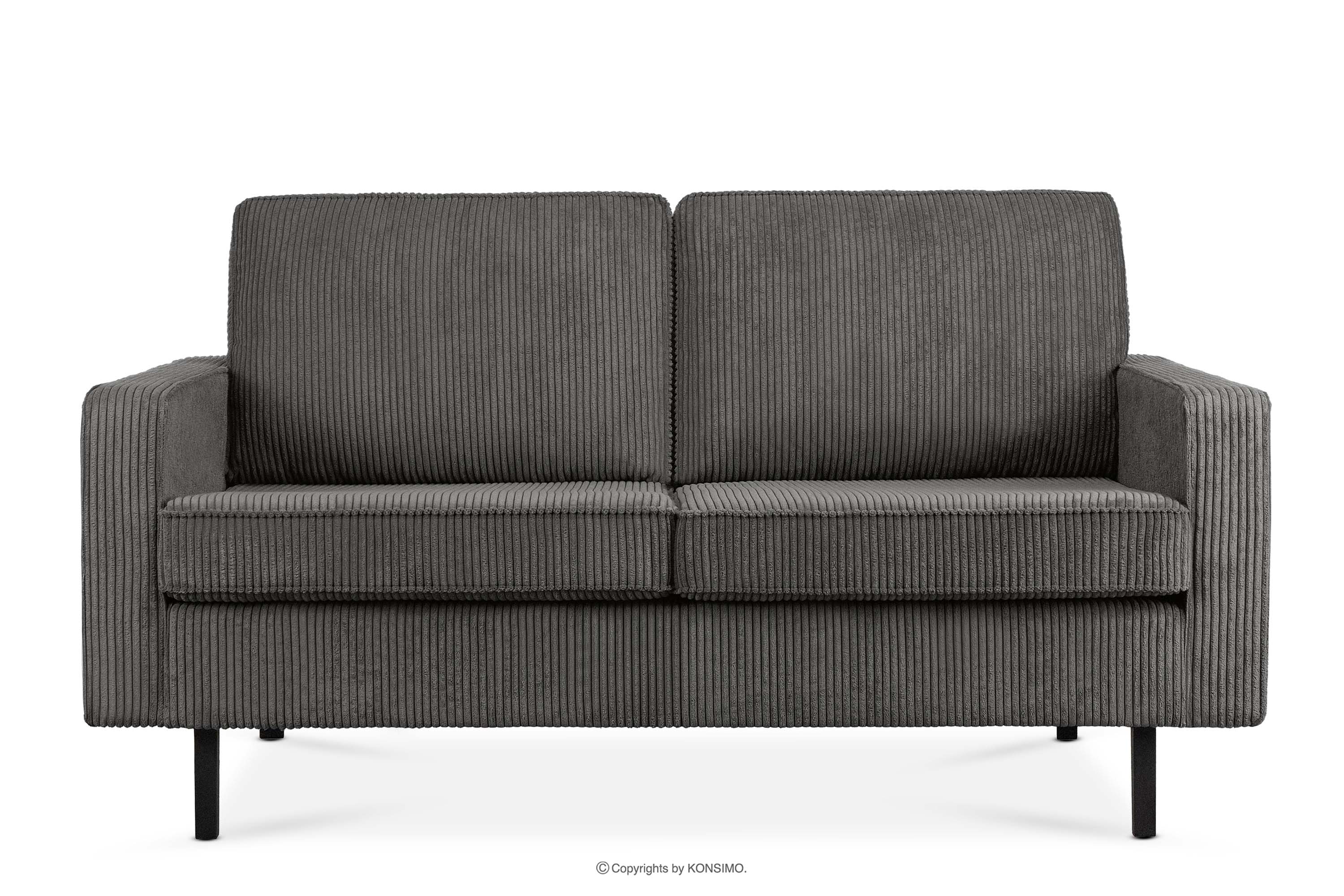 Kordstoff Loft-Sofa 2 Sitzer grau