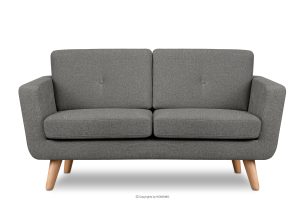 TAGIO II, https://konsimo.de/kollektion/tagio-ii/ Skandinavisches 2-Sitzer-Sofa mit Steppung in geflochtenem Stoff aschgrau Asche - Foto