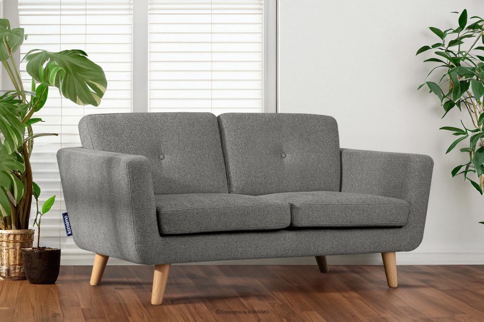 TAGIO II Skandinavisches Zweisitzer-Sofa aus Gewebestoff in aschgrau Asche - Foto 10