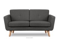 Skandinavisches Zweisitzer-Sofa aus Gewebestoff in graphitgrau