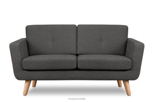 TAGIO II, https://konsimo.de/kollektion/tagio-ii/ Skandinavisches 2-Sitzer-Sofa mit gestepptem, geflochtenem Stoff graphit graphit - Foto