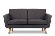 Skandinavisches Zweisitzer-Sofa aus Gewebestoff in marineblau/braun