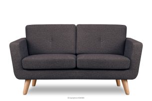 TAGIO II, https://konsimo.de/kollektion/tagio-ii/ Skandinavisches 2-Sitzer-Sofa mit Steppstoff navy blau/braun marineblau/braun - Foto