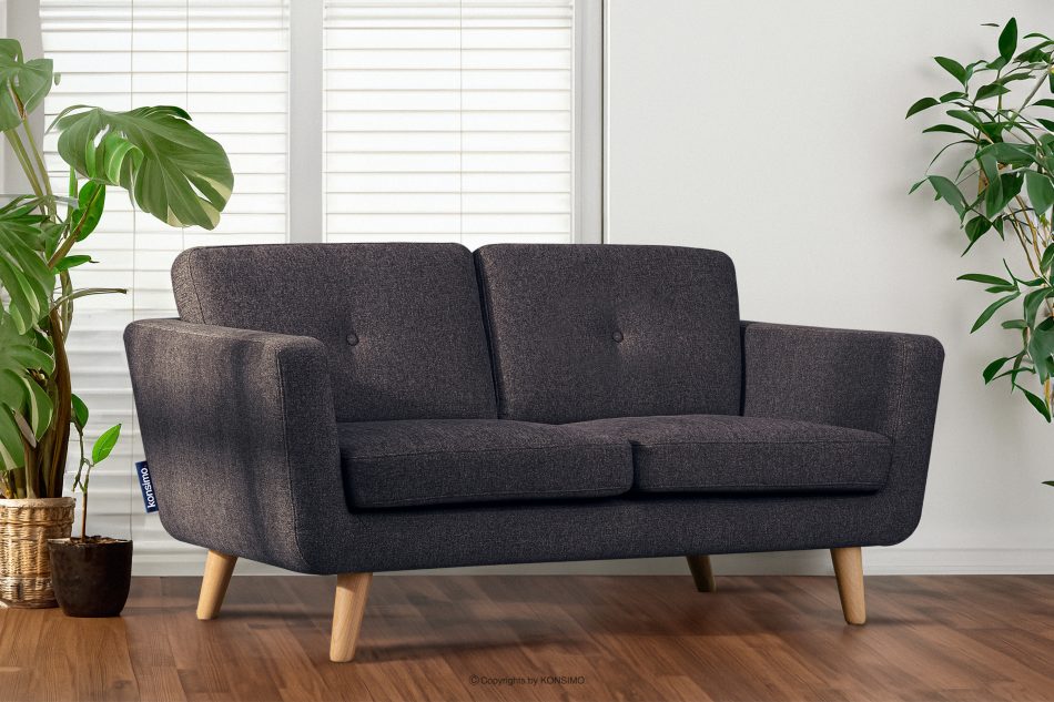 TAGIO II Skandinavisches Zweisitzer-Sofa aus Gewebestoff in marineblau/braun marineblau/braun - Foto 10