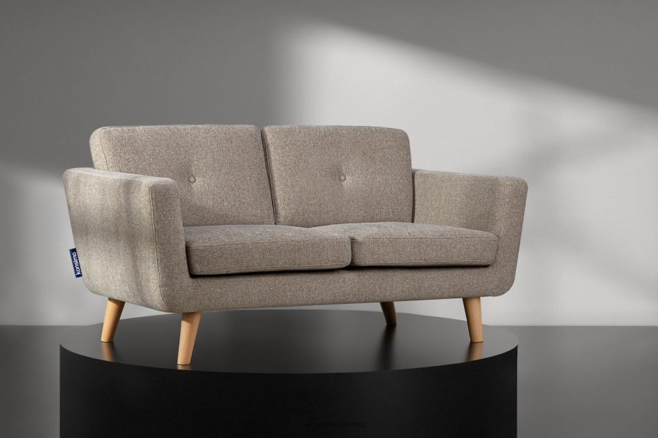 TAGIO II Skandinavisches Zweisitzer-Sofa aus Gewebestoff in hellbraun hellbraun - Foto 1