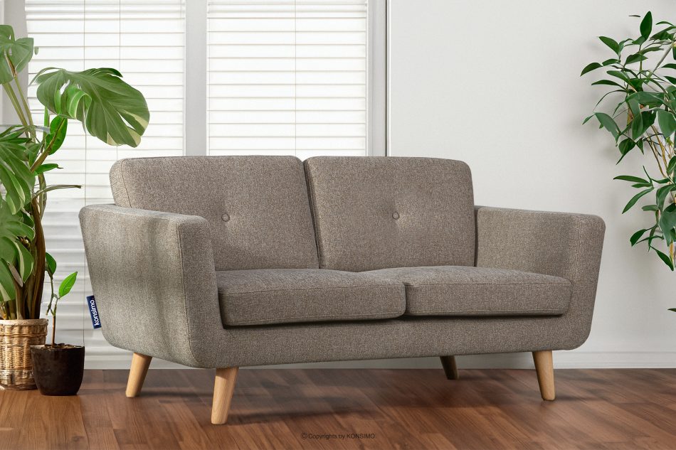 TAGIO II Skandinavisches Zweisitzer-Sofa aus Gewebestoff in hellbraun hellbraun - Foto 10